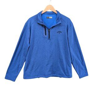 Callaway Opti Quarter Zip Sweatshirt Mens Surf Heather Blue Fleece Lined Size L